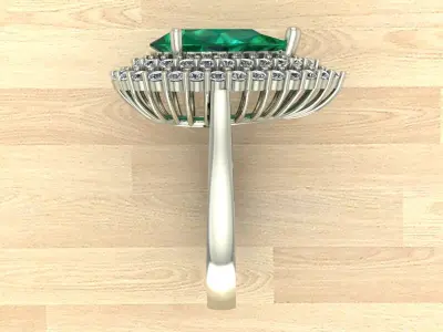 Pear Shape Emerald Ring 3D print model