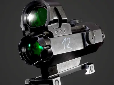 4x24mm Scope Sight Game Ready FPS AAA Asset Low-poly 3D model