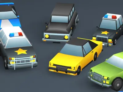 Low Poly Cars Pack - 3D Game Kit Low-poly 3D model