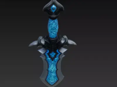 Frostborne Edge - Low Poly Stylized Ice Sword 10K Low-poly 3D model