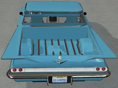 1960 El Camino SS Pro Street Car - High Poly 3D model