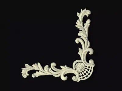 Central decor ornament for furniture 3D model 709