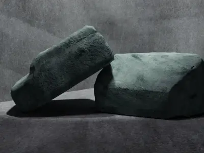 Granite Stones Low Poly models Game-ready Low-poly 3D model