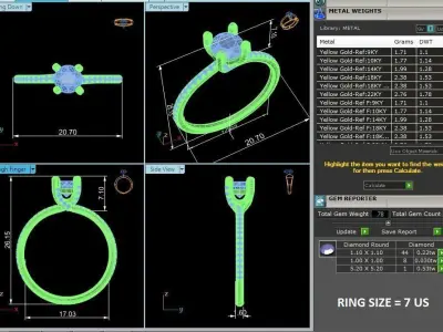 Solitaire ring model 3D print model 8