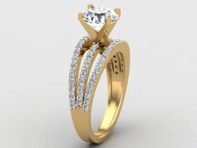 Luxury Engagement Ring 3D print model