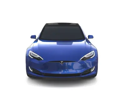 Tesla Model S 2016 Blue with Chassis 3D model