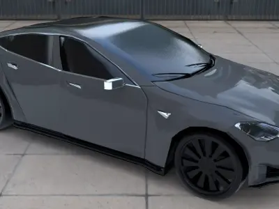 Model S Tesla Low-poly 3D model