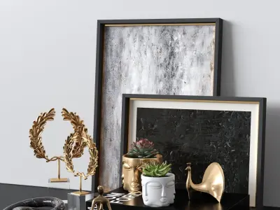 Decorative sets 018 Low-poly 3D model