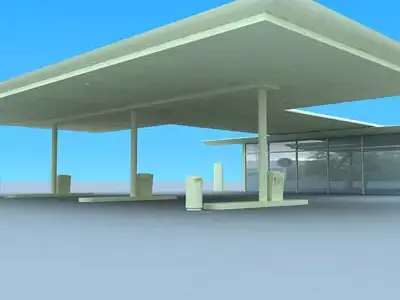 Gas Station 3D model 5