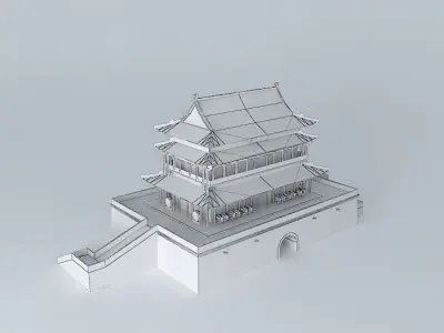 Drum Building, Xi'an, China Free 3D model