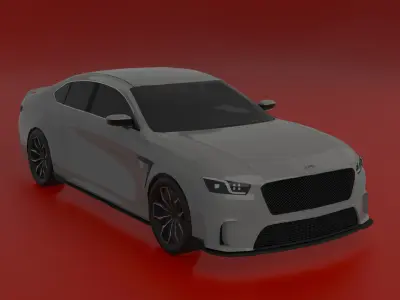 Aggressive Sport Sedan Low-poly 3D model