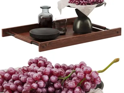 Decor set with grape 3D model