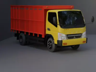 TRUCK FUSO LOW POLY ready for unreal engine Low-poly 3D model