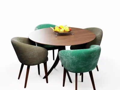Dining set with Chair and Table 3D model