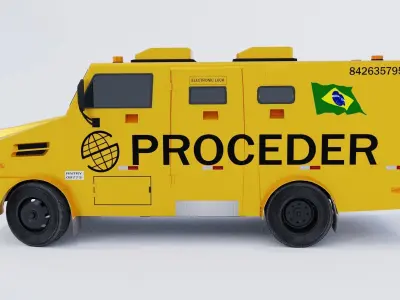 Bank Armored Car Low-poly 3D model