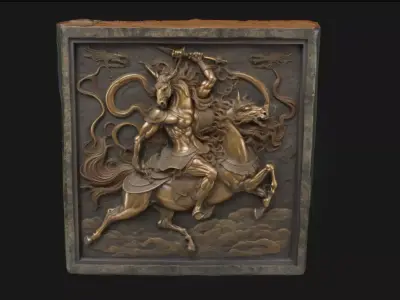 Warrior on Mythical Steed Epic Mounted Warrior 3D model