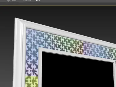 Modern Mirror - Metal Frame  White Low-poly 3D model