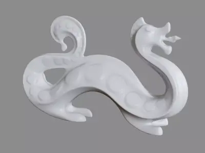 Decoration Ceramic Dragon 3D model