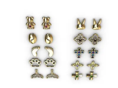 Aretes -Topitos para dama paquete de 10 -v- 3D print model