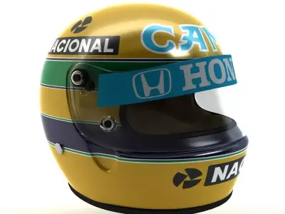 Ayrton Senna Helmet 1987 Low-poly 3D model
