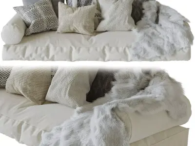 Decorative soft corner on the windowsill 3 3D model