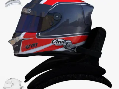 Kvyat helmet 2017 Low-poly 3D model