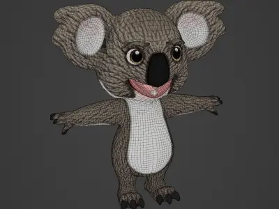 Cartoon Koala Rigged 3D Model Low-poly 3D model