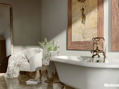 Corona - C4D Scene files - African Classic Bathroom Interior 3D model