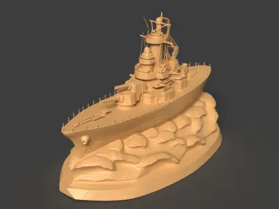 Wooden carving ship  3D model