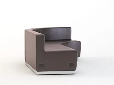 Krysten Round Modular Sectional Concave Sofa with Love-seat 3D model