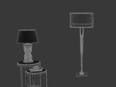 lampshade set floor lamp with shade Free 3D model