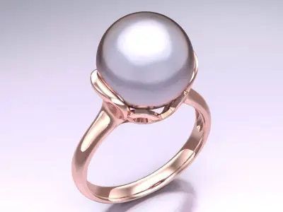 Pearl Ring - Womens Rings  -  N416314 3D print model