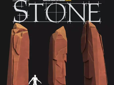 Stylized Rock Model Free low-poly 3D model