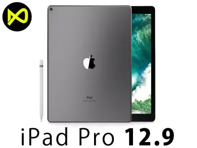 Apple iPad Pro 129 Inch And Apple Pencil 2017 3D model