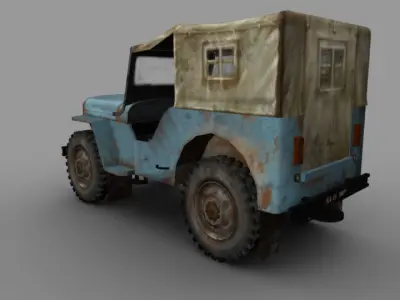 Old Jeep  Low-poly 3D model