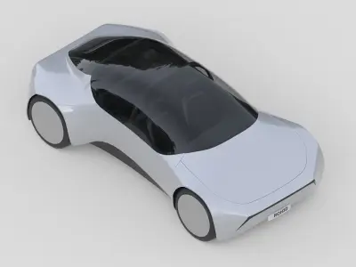Retro-Futuristic Compact Car 3D model