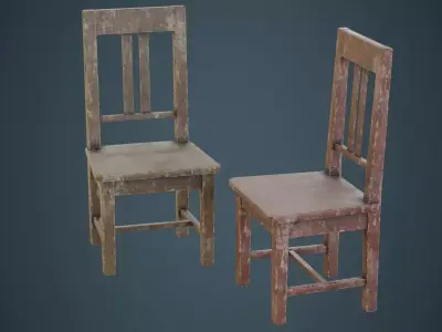 Kitchen Chair 4B Low-poly 3D model