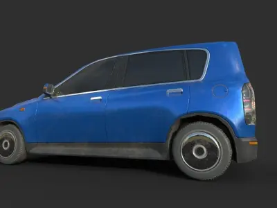 Generic Hatchback 01 Dirty Blue Low-poly 3D model