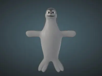 Rigged Cartoon Seal 3D model