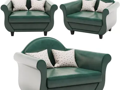 Brooks Brothers shop armchair - leather 3D model