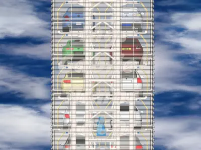 Vertical Rotary Parking System Automated 12 car sedan Free 3D model