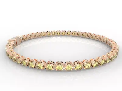 3pt Gem Or Diamond Tennis Bracelet 3D print model