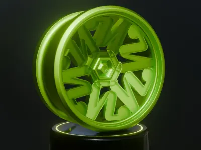 Green rim wheel 3D model