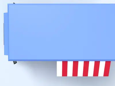 Cartoon Food Truck - Animated Low-poly 3D model