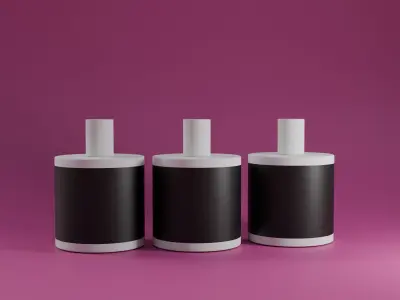 Colorful Designer Transparent Perfume Bottles Low-poly 3D model