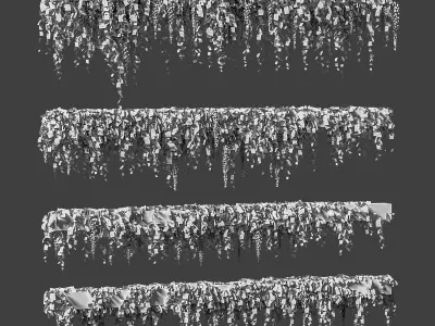 Wisteria blooming plant for beams or ceilings 3D model