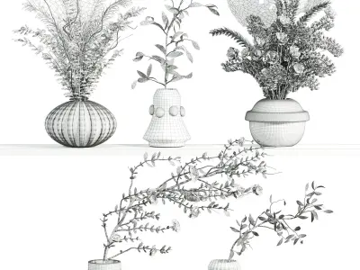 bouquet set 3D model shop