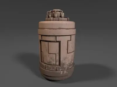 Rusty sci-fi generator-like device Low-poly 3D model