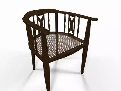 Old wooden armchair 3D model