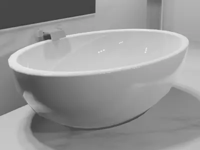 Bathroom with bathtub and sink Free 3D model